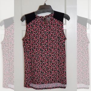 Vince Camuto Sleeveless Top – Red/Black/White, Size Small